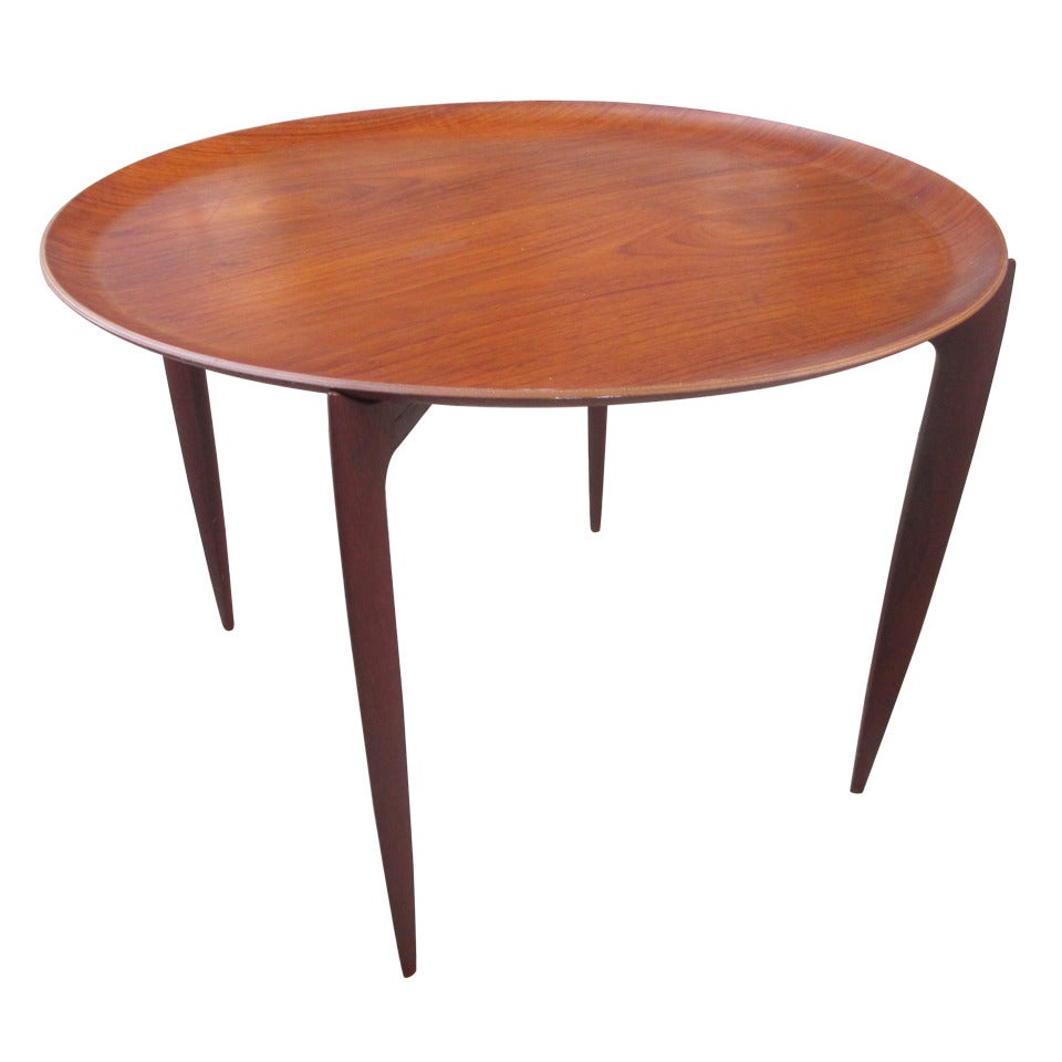 Fritz Hansen Folding Tray Table in Teak