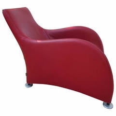 Rabih Hage Rote Leder-Lounge-Stühle für Sitnow