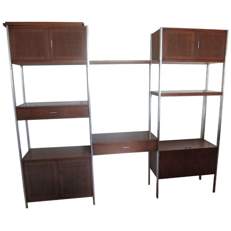 Founders Three Bay Walnut Storage Unit at 1stdibs
