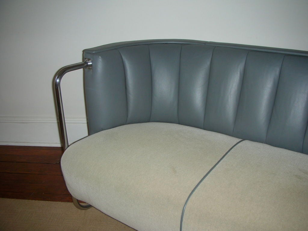 Gilbert Rohde for Troy Sunshade  3-Seater Sofa Leather/ Mohair