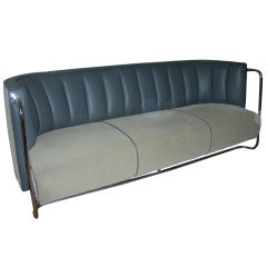 Gilbert Rohde for Troy Sunshade  3-Seater Sofa Leather/ Mohair