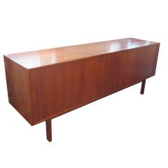 danish Teak Tambour Door Credenza