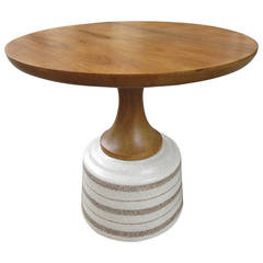 John van Koert for Drexel ceramic and wood side table