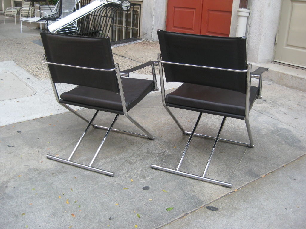 Pair of Mark Singer Campaign Style Chairs for Euroka