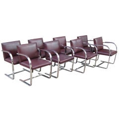 Mies van der Rohe Leather Brno chairs for Knoll
