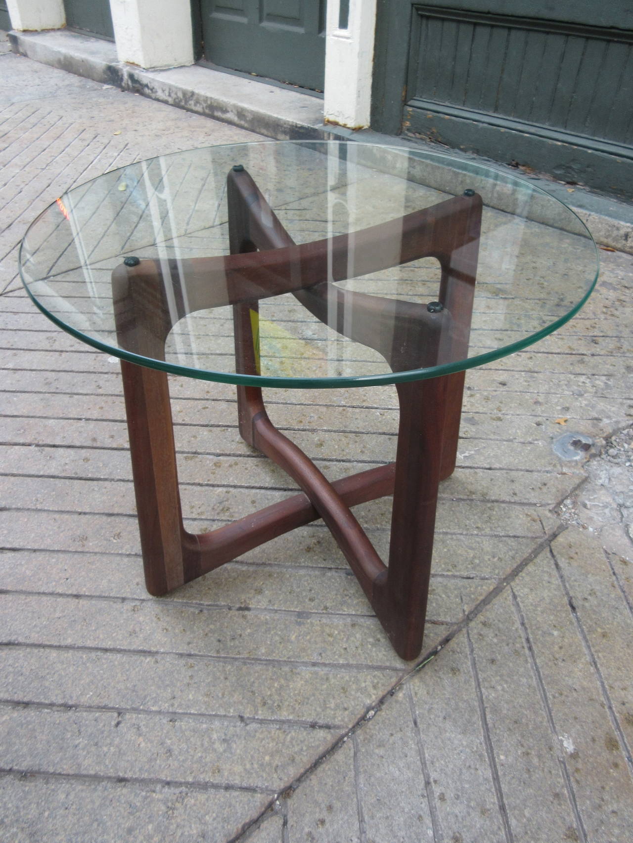 Adrian Pearsall Glass Topped Side Table In Excellent Condition In Philadelphia, PA