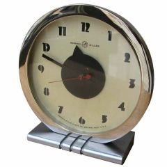 Vintage Gilbert Rohde for Herman Miller Chromed Steel  Desk Clock
