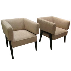 Pair of 1940's Upholstered Armchairs