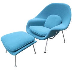 Eero Saarinen Womb Chair and Ottoman for Knoll Associates