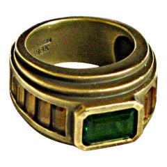Barry Kieselstein-Cord 18K Gold Ring with Tourmaline and Citrine