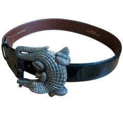 Barry Kieselstein-Cord Alligator and Sterling Belt Large Size