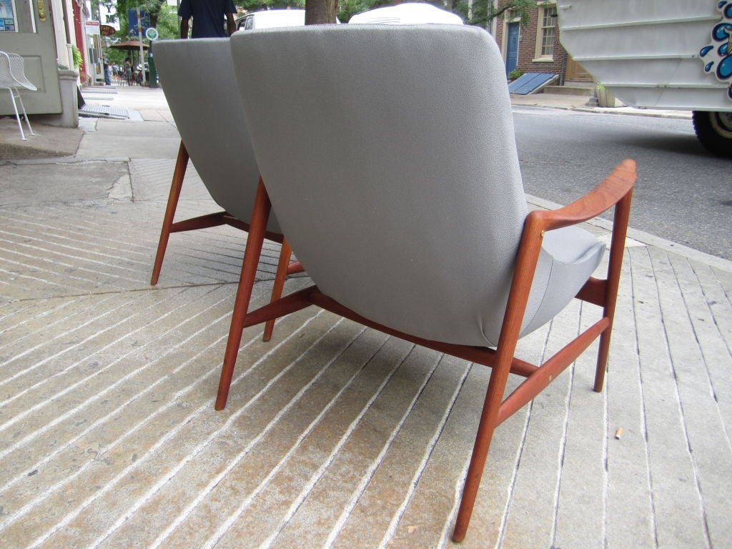 Mid-20th Century Pair of Teak Danish Arm Chairs