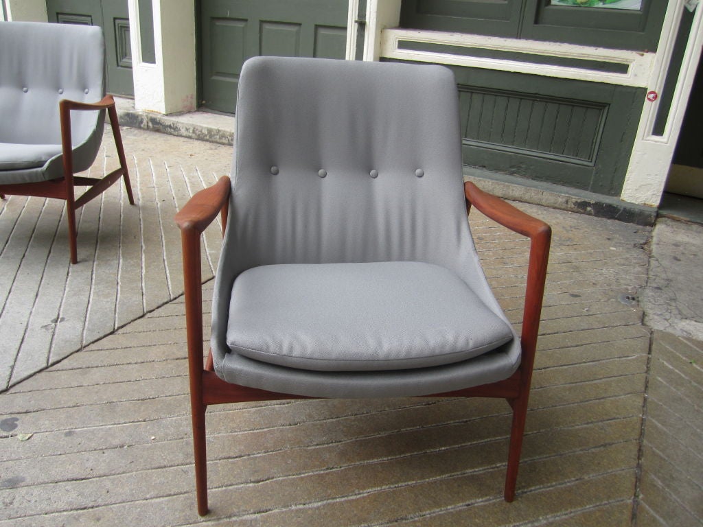 Sycamore Pair of Teak Danish Arm Chairs