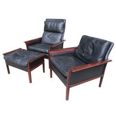 Torbjorn Afdal For Bruksbo Norway Rosewood Chairs