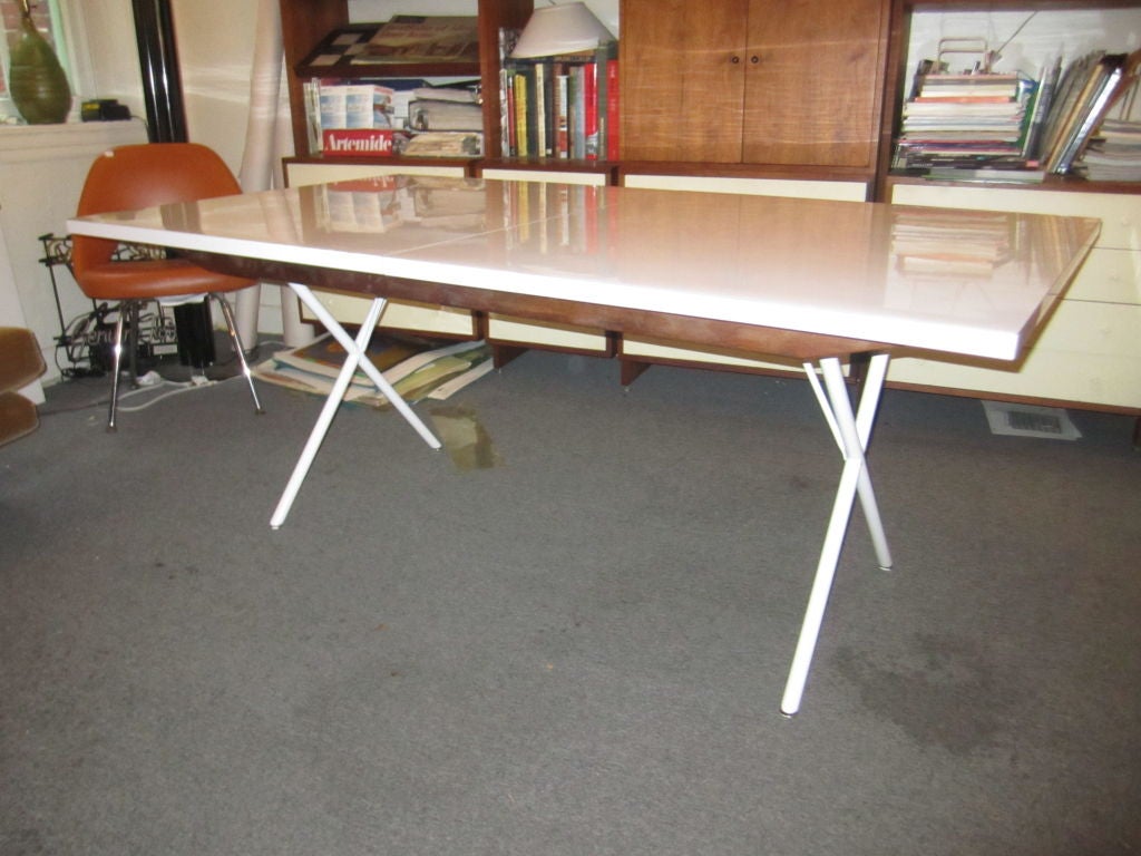 George Nelson For Herman Miller X Leg Dining Table At 1stdibs Large Formica Clad Dining Table Supported By Welded Steel Legs In The Form Of An X