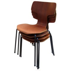 Vintage Arne Jacobsen 3103 Stacking Chairs by Fritz Hansen