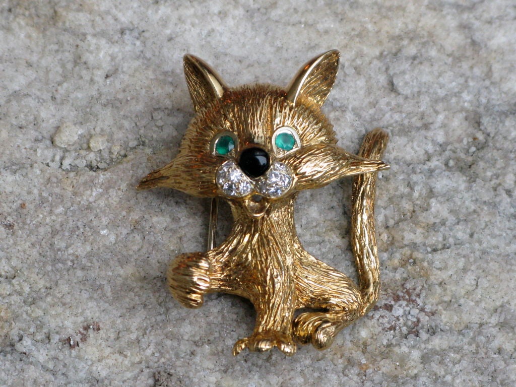 Van Cleef & Arpels 18K Cat Pin
