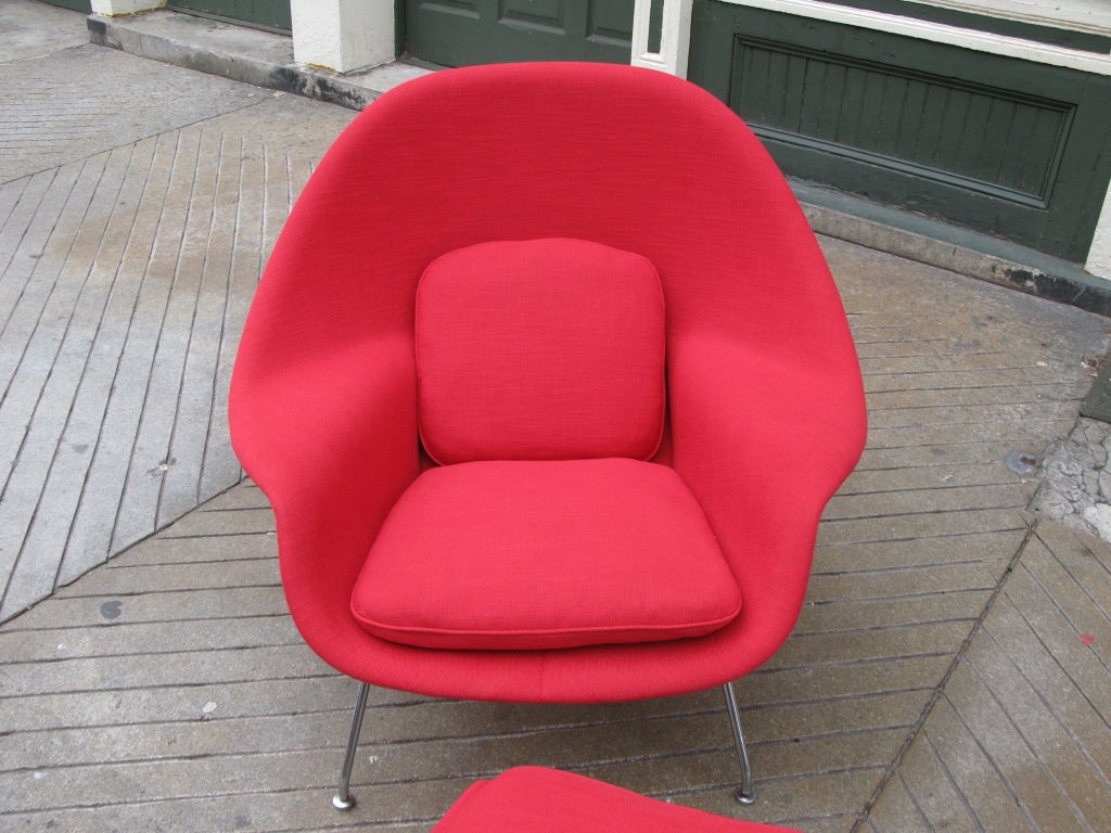 Womb Chair and ottoman designed by Saarinen for KNOLL