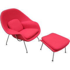 Womb Chair and ottoman designed by Saarinen for KNOLL