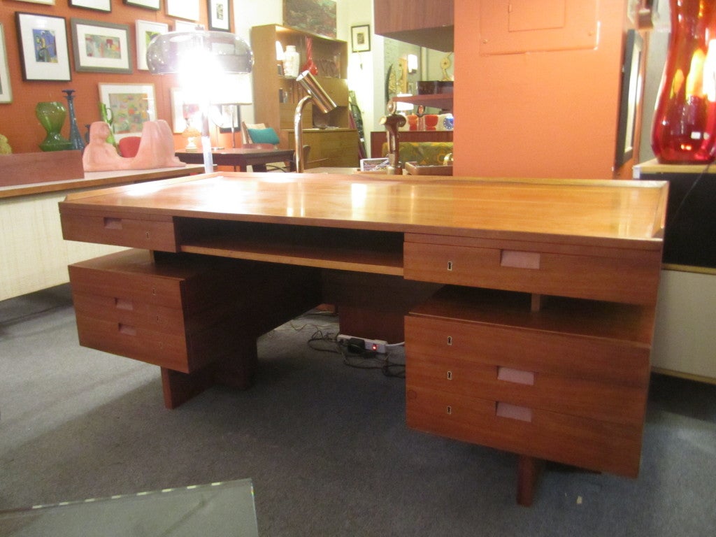 Large Custom Walnut Executive Desk