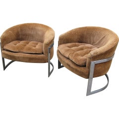 Pair Milo Baughman Tub Chairs