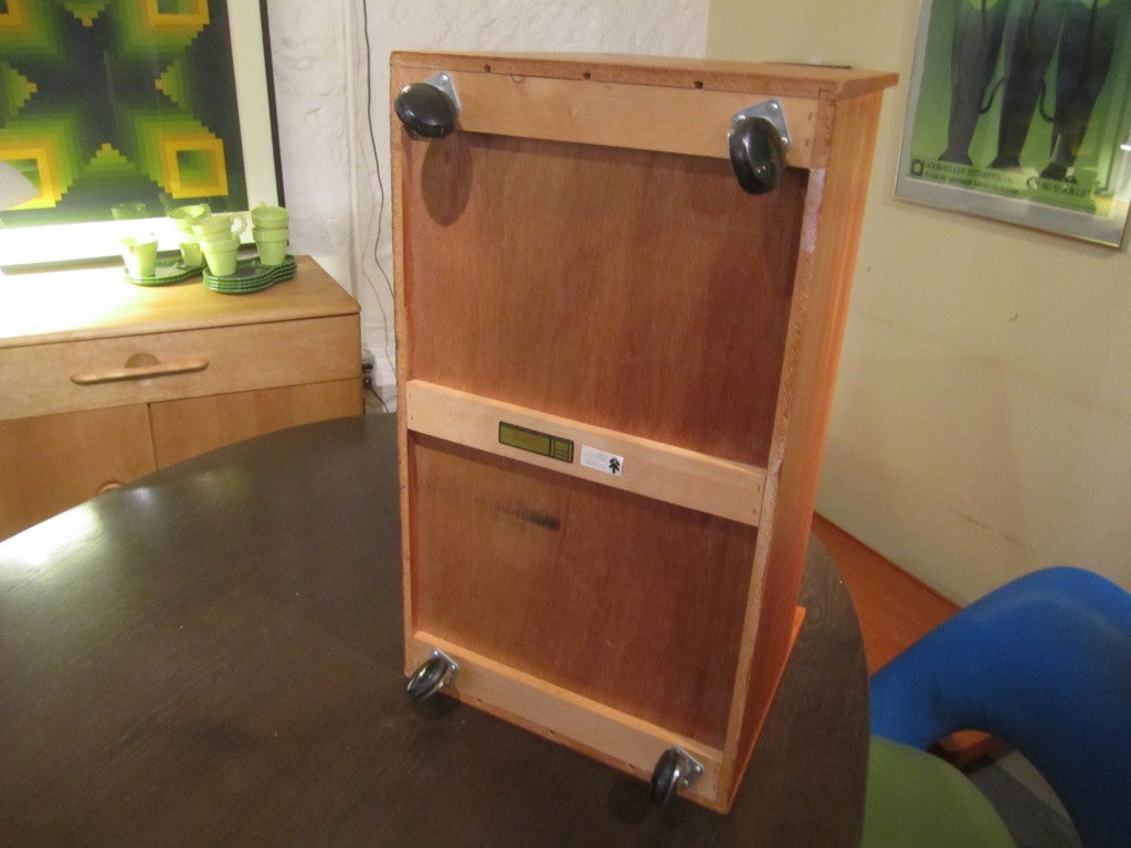 Bruksbo for Bagin Modelindustri  Teak Rolling Magazine Rack 3