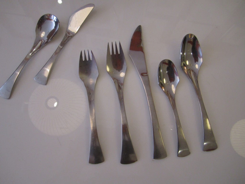 Stainless Steel Oxford Hall Stainlless Service for 8 with Sugar Spoon and Butter