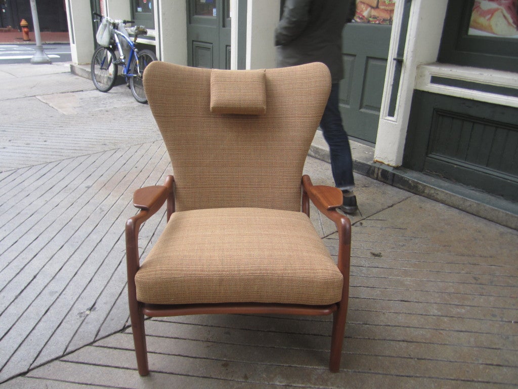 Mid-20th Century Adrian Pearsall Lounge Chair on Walnut Frame