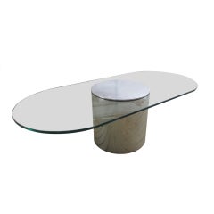 Used Habitat 1960's Glass and Steel Coffee Table