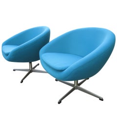 Vintage Pair of Overman Swivel Chairs from Sweden
