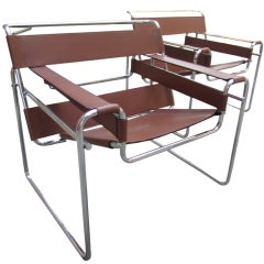 Pair Marcel Breuer Wassily Chairs for Knoll