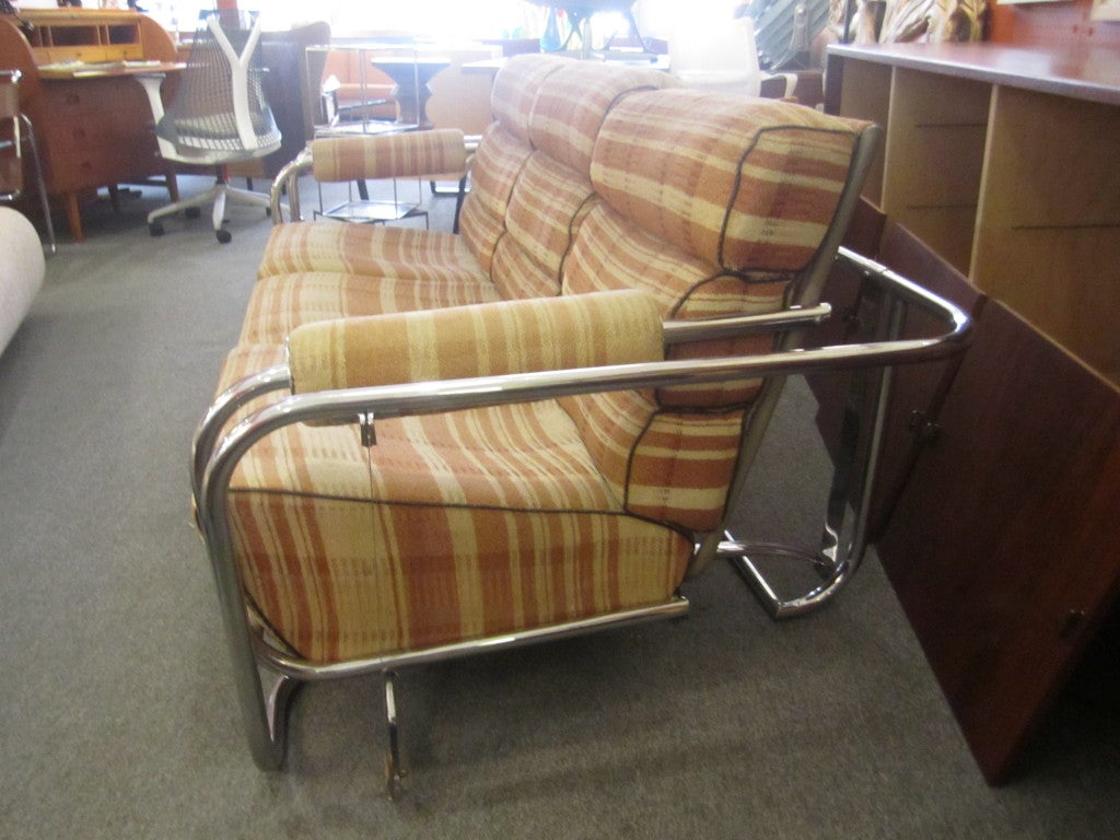 Gilbert Rohde for Troy Steamline Metal Three Seat Glider 1937 In Excellent Condition In Philadelphia, PA
