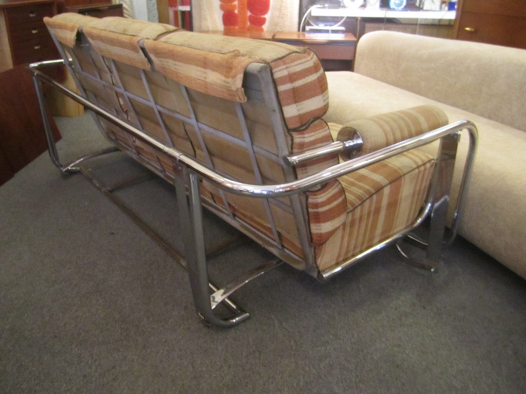Mid-20th Century Gilbert Rohde for Troy Steamline Metal Three Seat Glider 1937
