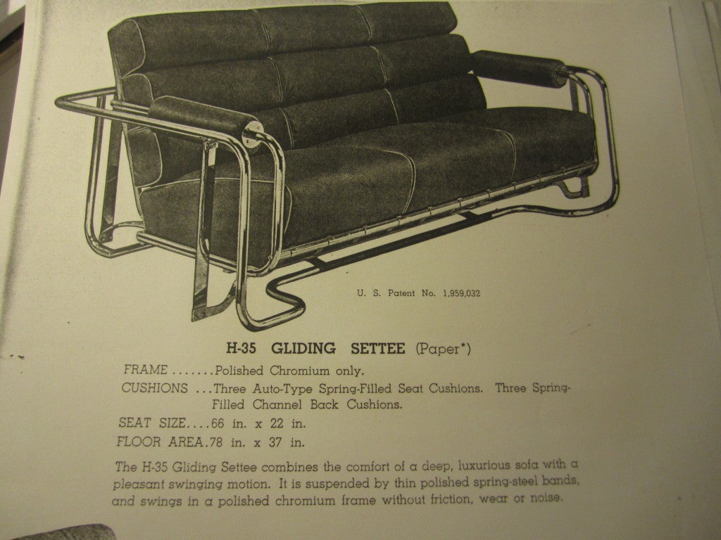 Gilbert Rohde for Troy Steamline Metal Three Seat Glider 1937 2
