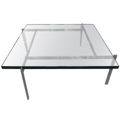 Poul Kjaerholm PK61 glass topped Stainless Coffee Table