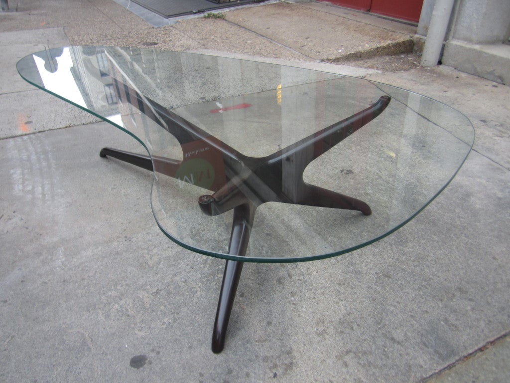 Vladimir Kagan Biomorphic Glass Coffee Table