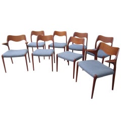 Neils Moller set of Eight teak Dining Chairs