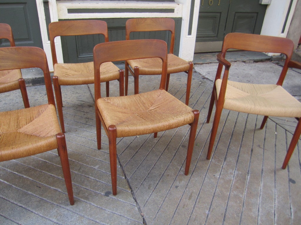 Danish Niels Moller Model 71 Teak Dining Chairs /Set of 6 armless