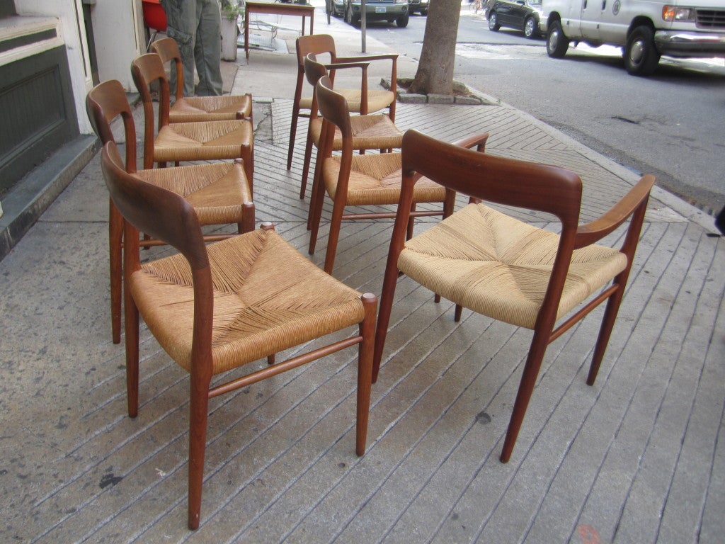 Mid-20th Century Niels Moller Model 71 Teak Dining Chairs /Set of 6 armless