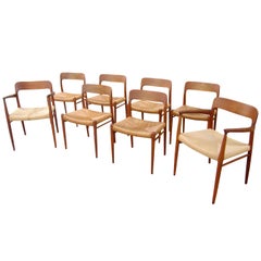 Niels Moller - Chaises de salle à manger en teck, modèle 71, lot de 6 sans accoudoirs