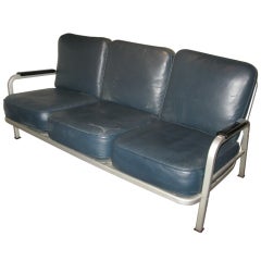 Naval Commisioned Three Seater Aluminum Leather Sofa Naval Commisioned Three Seater Aluminum Leather Sofa