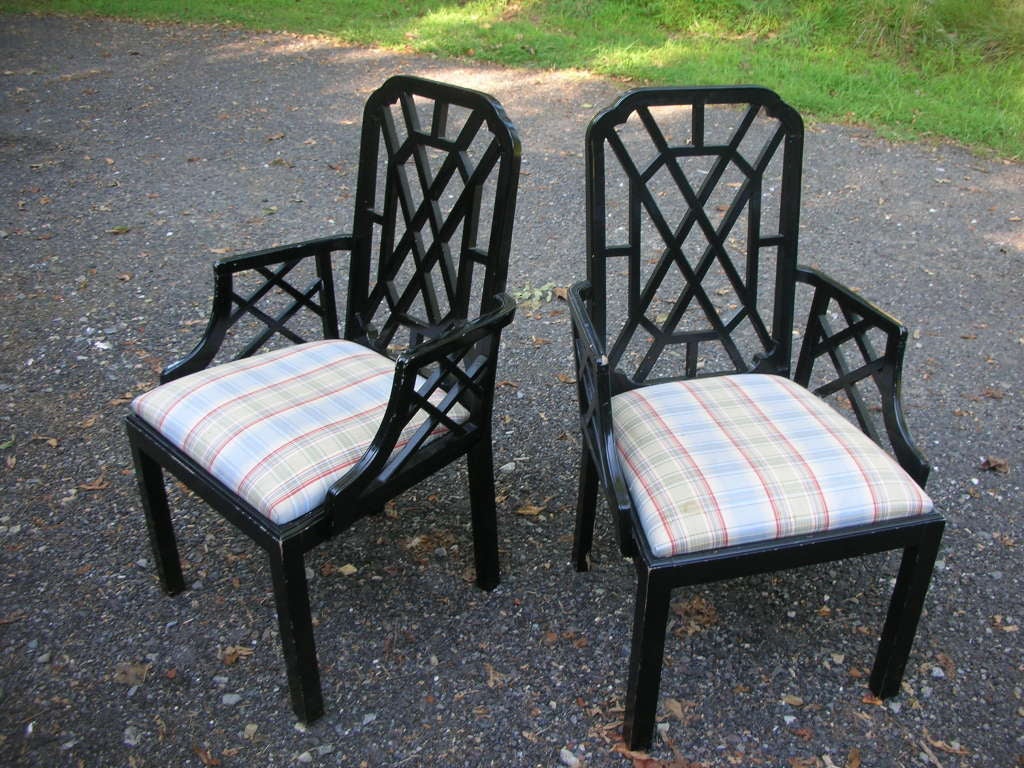 Set of 10 Lattice Back Dining Room Chairs/ 2 Armchairs, 8 ...
