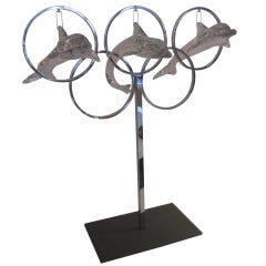 Daum Flying Dolphins on Stand