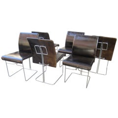 Set of Six Pace Dining Chairs in Leather