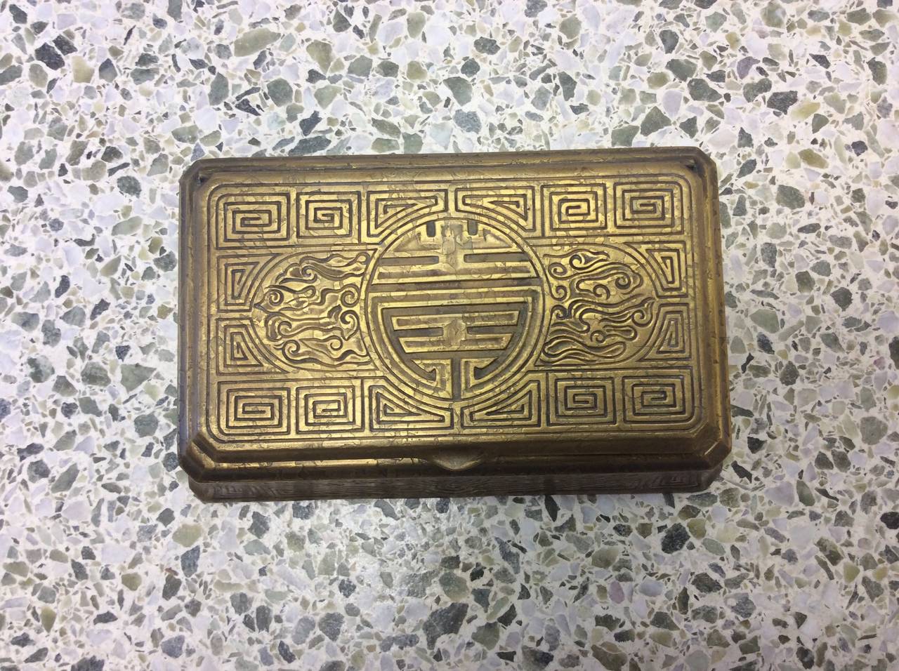 Early 20th Century Tiffany Studios Chinese Pattern Box For Sale