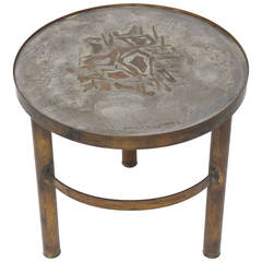 Rare Philip and Kelvin LaVerne Abstract Side Table