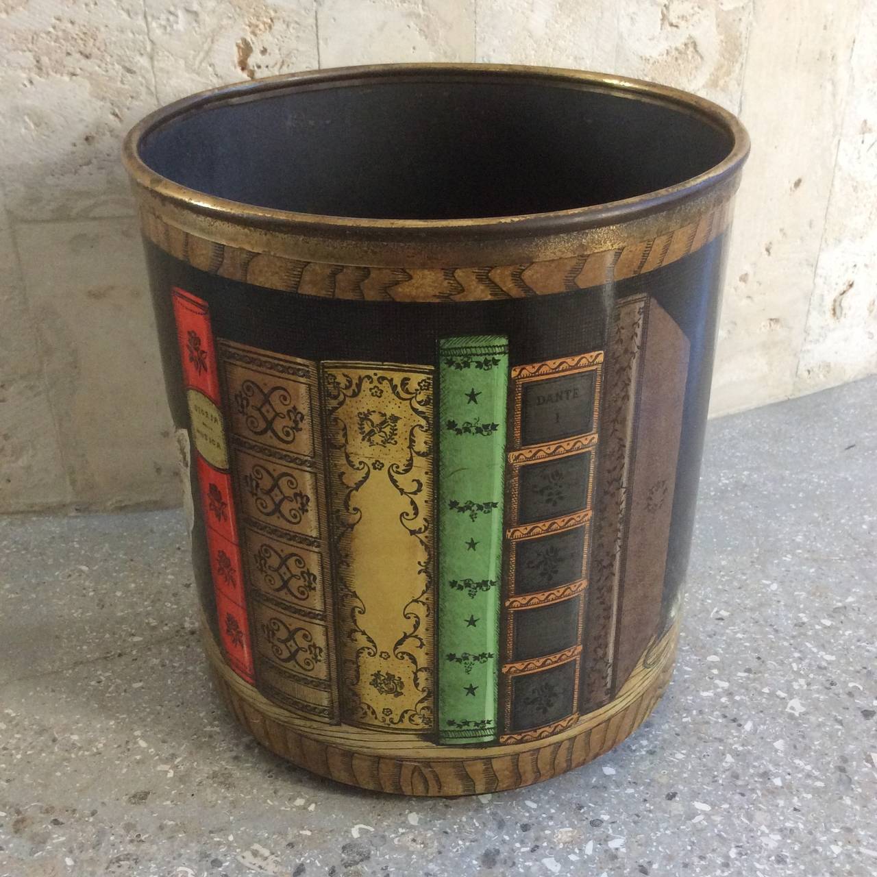 Piero Fornasetti "Libri" Waste Basket