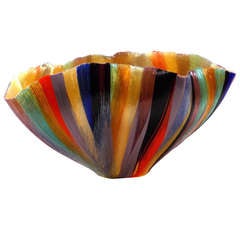 Toots Zynsky Multi-Colored glass Thread Vessel