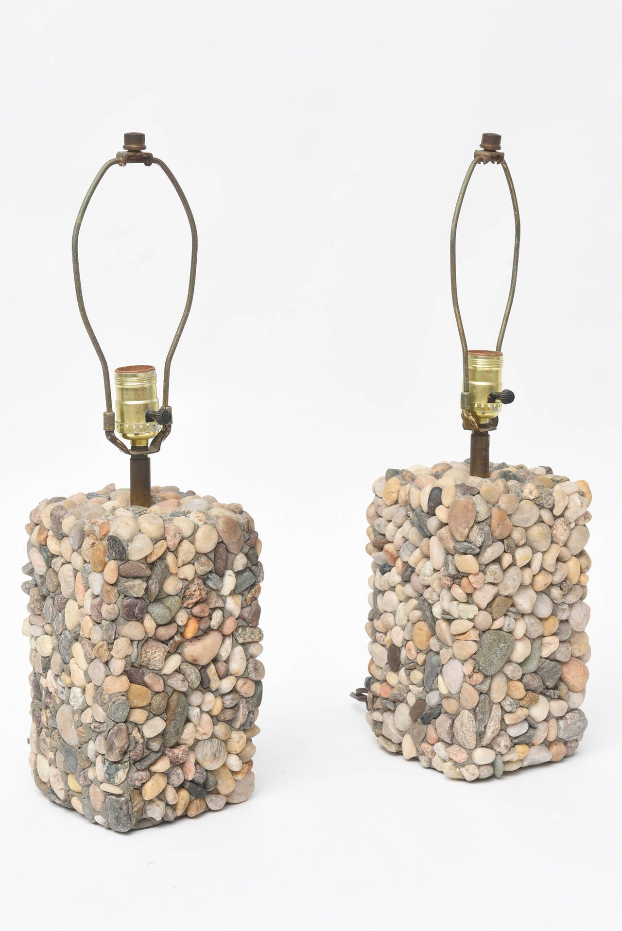 river rock floor lamp