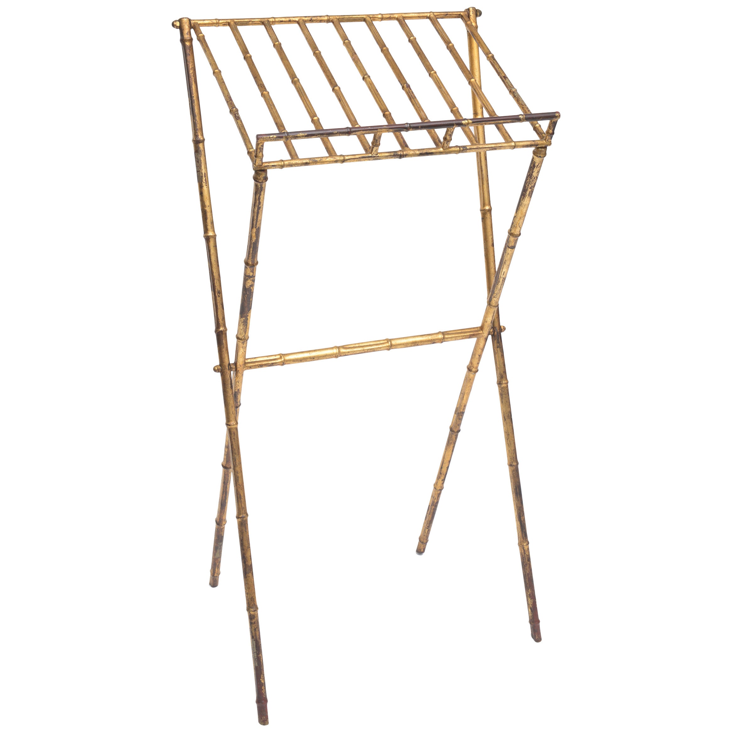 Faux Bamboo Book/Print Stand For Sale